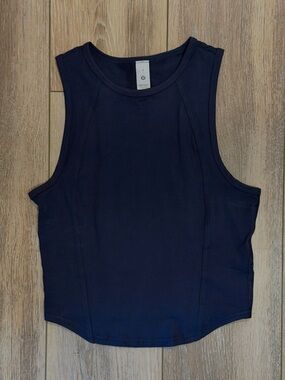 Lululemon Soft Sueded Crewneck Cropped Tank Top - Navy Blue